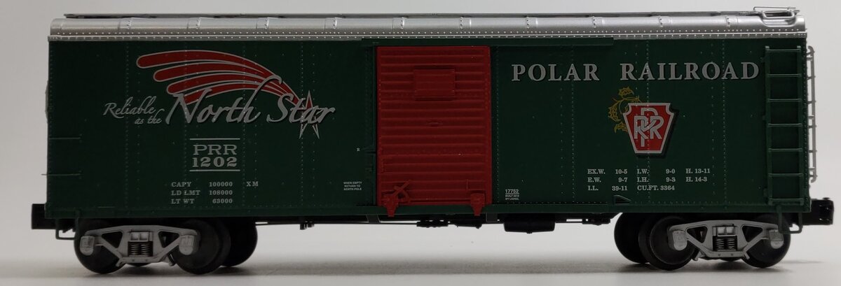 Lionel 6-17752 O Gauge Polar Railroad Round Roof Boxcar #1202