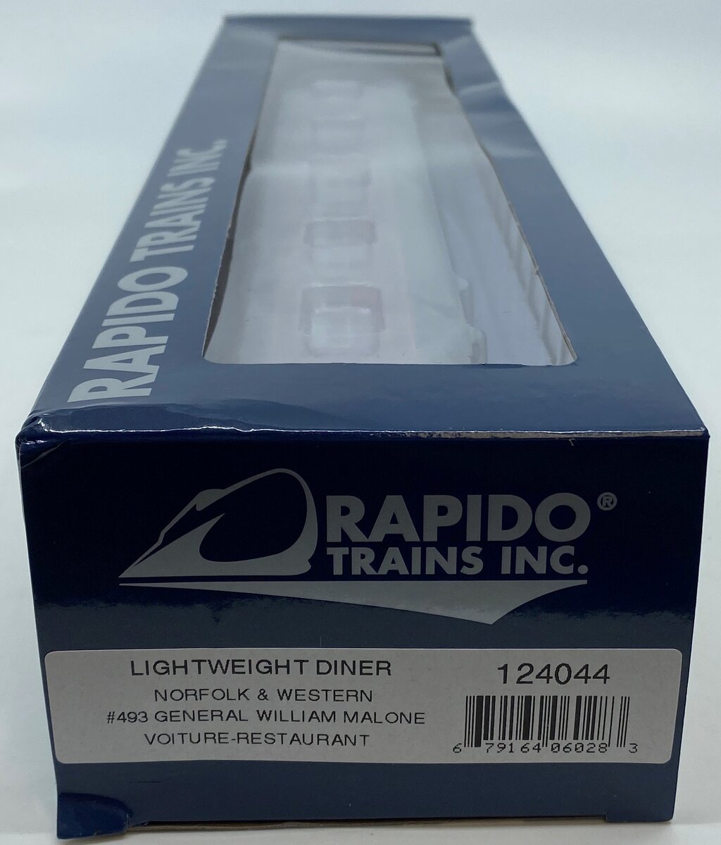 Rapido Trains 124044 HO N&W Pullman-Standard Lightweight 48-Seat Dining Car #493