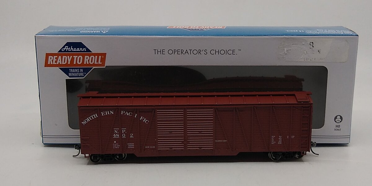 Athearn 90073 HO Northern Pacific RTR 50' Single Sheathed Box Car #4802