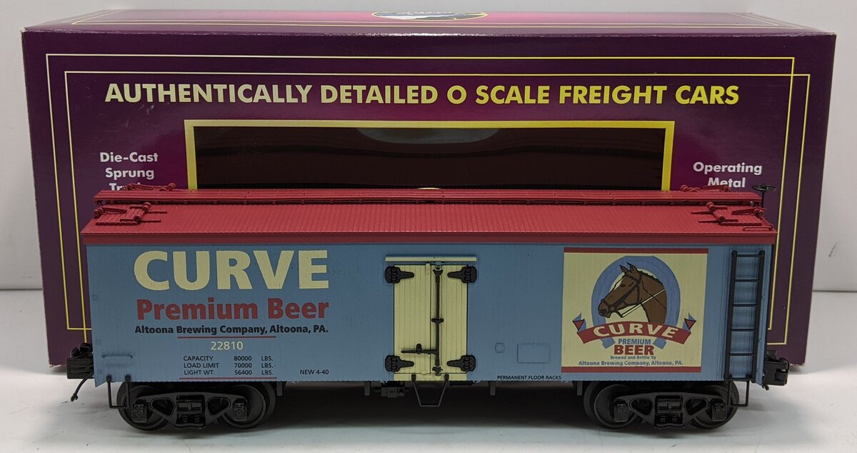 MTH 20-94326 O Gauge Curve Beer 36' Woodsided Reefer Car