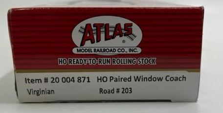Atlas 20004871 HO Scale Virginian Paired Window Coach Car #203
