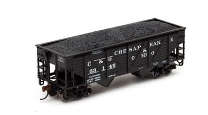 Roundhouse 70234 HO Chesapeake & Ohio 34' 2-Bay Hopper w/Coal Load #53145