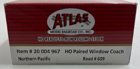 Atlas 20004967 HO Scale Northern Pacific Paired Window Coach #609