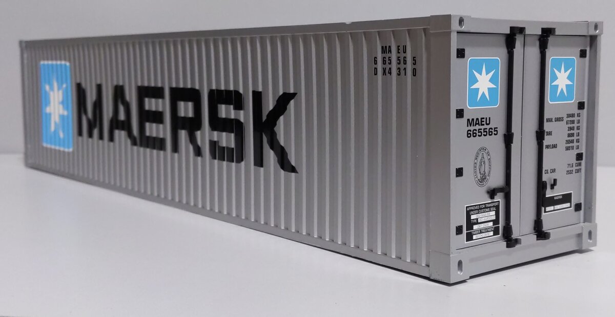 USA Trains G Scale Maersk Ribbed Side Container w/Opening Doors EX