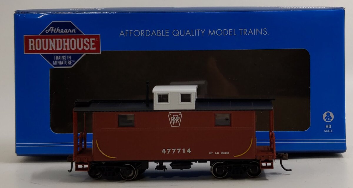 Roundhouse 74274 HO Pennsylvania Keystone Marked 2-Window Caboose #477714