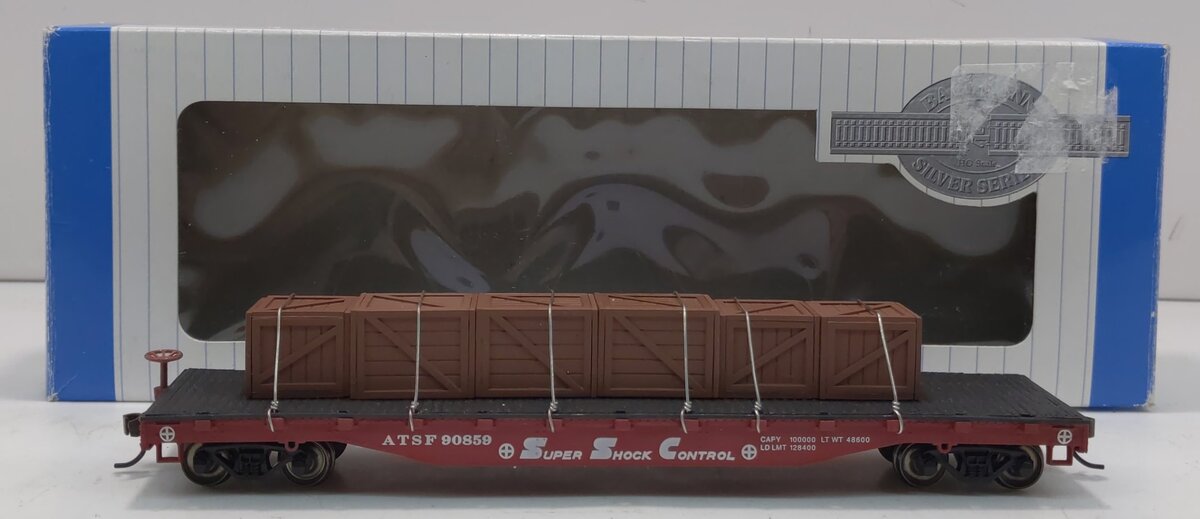 Bachmann 18912 HO Atchison, Topeka & Santa Fe 50' Flatcar w/Crated Load