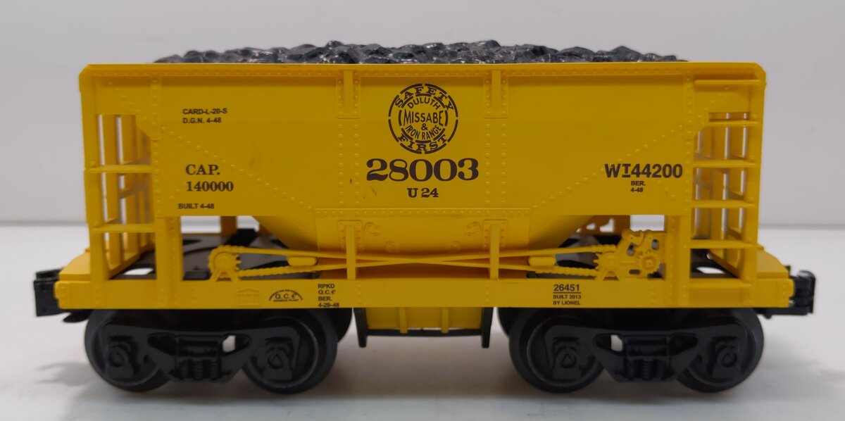 Lionel 6-26451 O DMIR Duluth, Missabe & Iron Range Ore Car w/Coal Load #28003