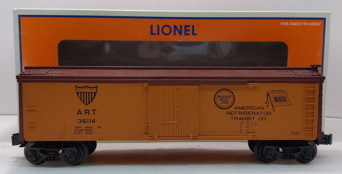 Lionel 6-36114 O A.R.T. Woodsided Reefer Car #36114
