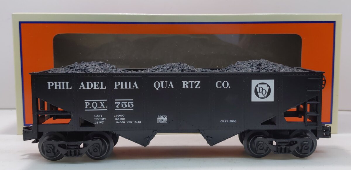Lionel 6-82072 O Gauge Philadelphia Quartz 2-Bay Hopper #755