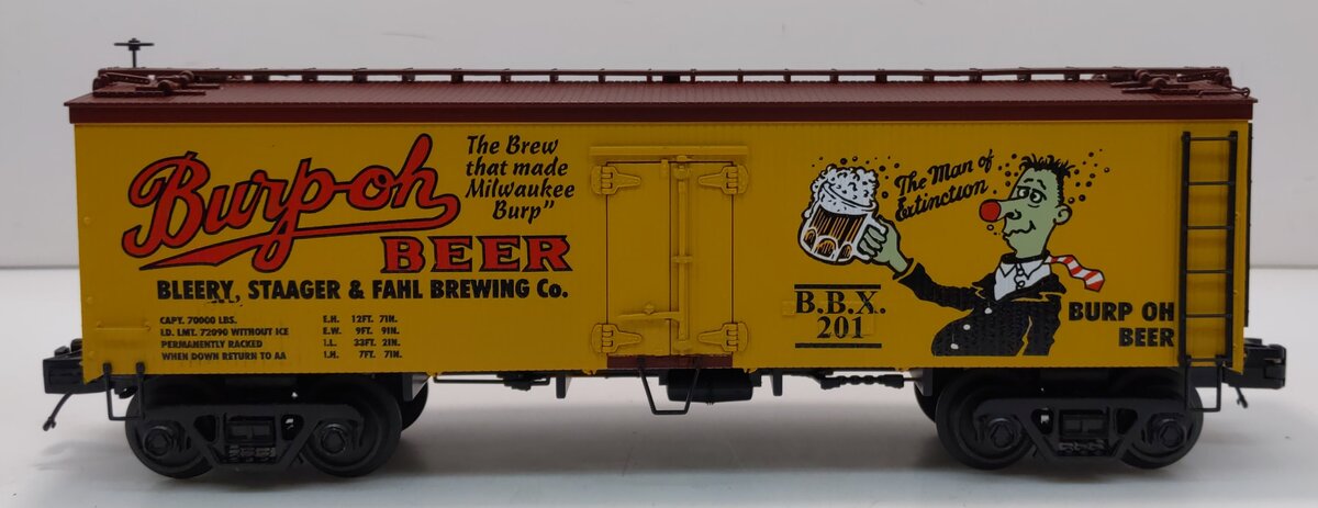 MTH 20-94325 O Burp-Oh Beer 36' Woodsided Reefer Car #201