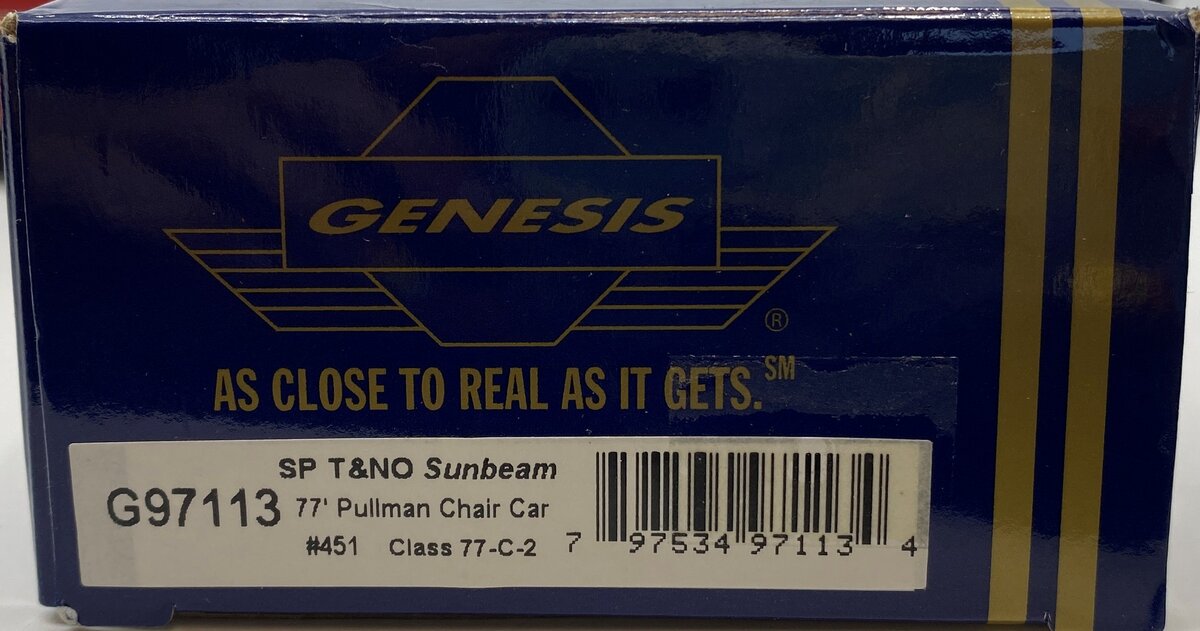 Athearn G97113 HO Scale SP T&NO Sunbeam 77' Pullman Chair Car #451