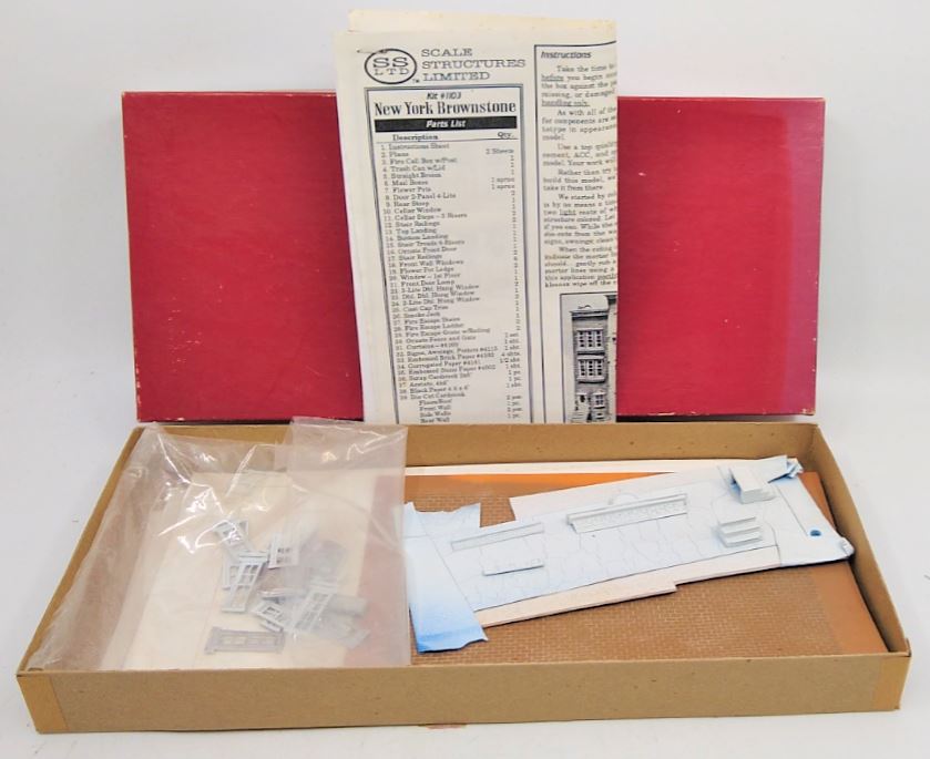 Scale Structures 1103 HO Scale New York Brownstone Townhouse Building Kit