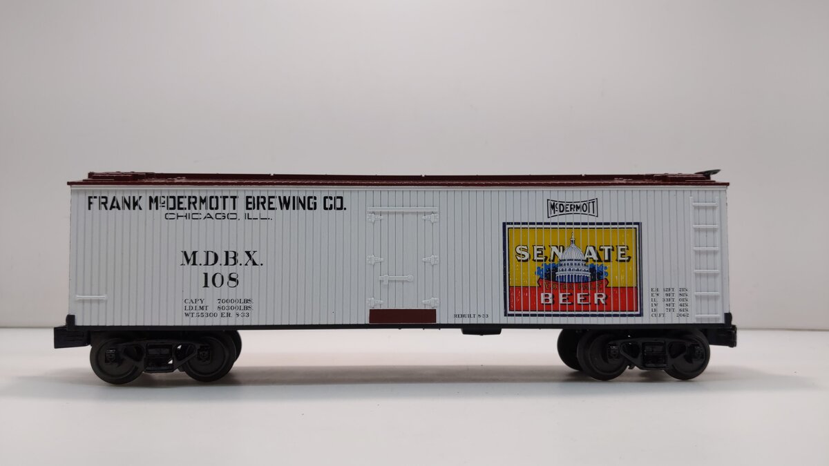 MTH 30-78166 Senate Beer Reefer Car #108