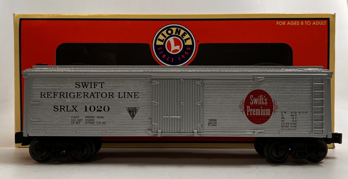 Lionel 6-19556 O Gauge Swift 5700 Reefer Car #1020 (Silver)