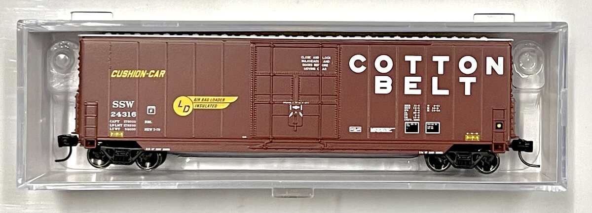 Athearn 1468 N  Cotton Belt/SSW 50' Smooth High Cube Plug Door Box #24316