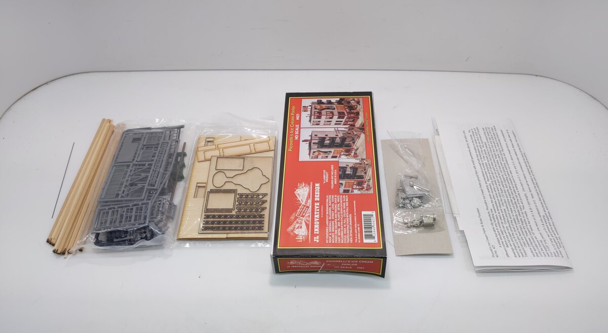 JL Innovative Design 421 HO Picorelli's Ice Cream Parlor Wooden Kit
