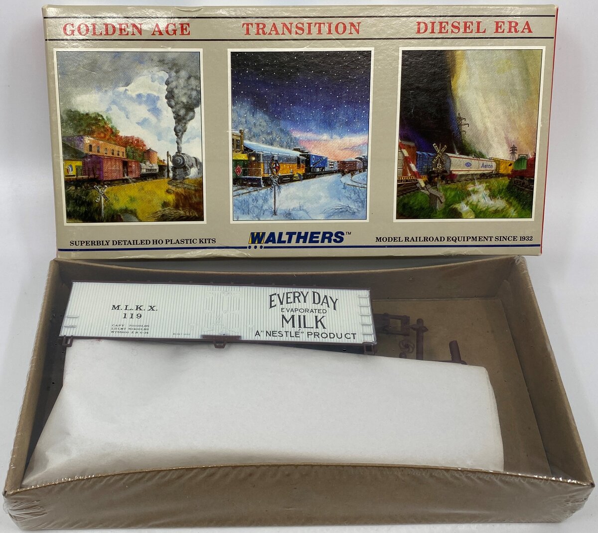 Walthers 932-2481 HO M.L.K.X Refrigerator Wood End Box Car #119 Kit