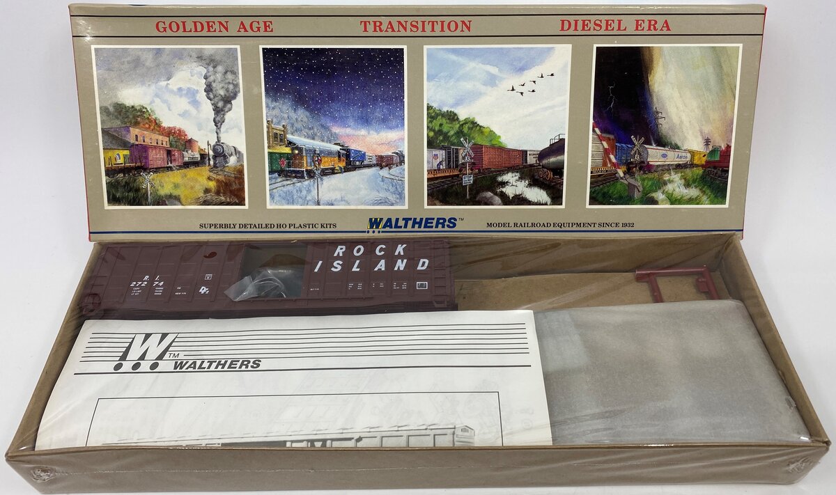 Walthers 932-4706 HO Rock Island 50' Waffle Side Box Car Random Road # Kit