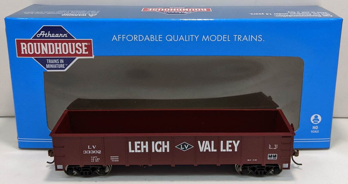 Roundhouse 87957 HO Scale Lehigh Valley 40' Gondola #33302