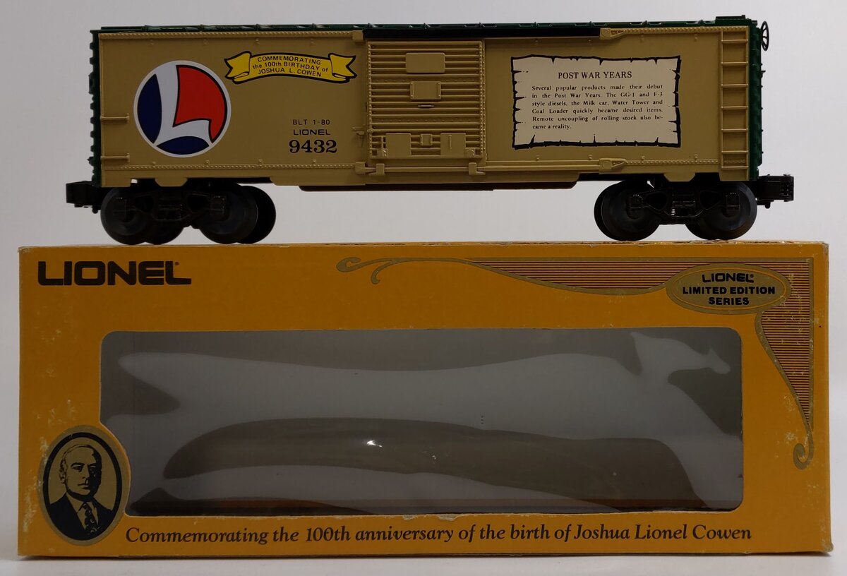 Lionel 6-9432 O Gauge Joshua Lionel Cowen Postwar Years Boxcar