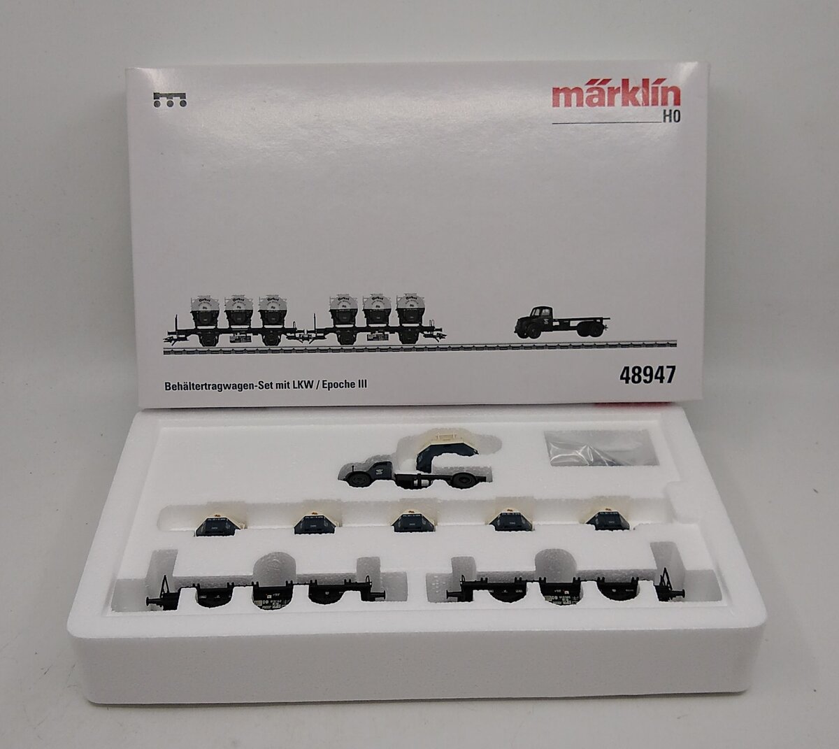 Marklin 48947 HO Scale Container Transport Car Set w/ Truck
