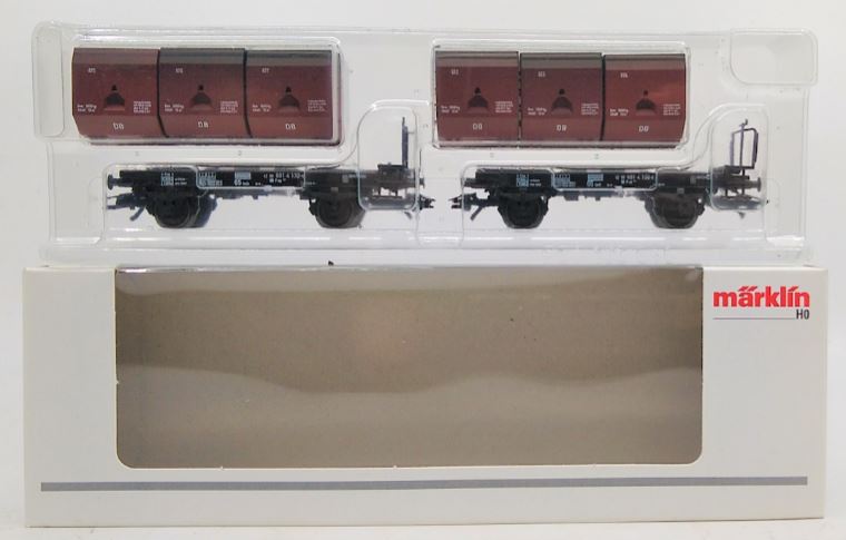 Marklin 48273 HO German Federal Railroad DB Container Flatcar w/12 Cubic Meter