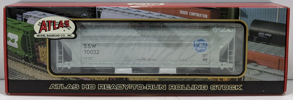 Atlas 1469-1 HO Scale Cotton Belt 3-Bay Covered Centerflow Hopper #70032
