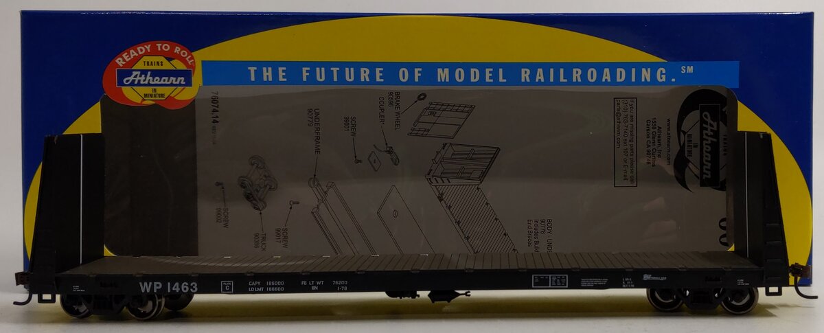 Athearn 88123 HO Scale Western Pacific 60' Bulkhead Flatcar #1463