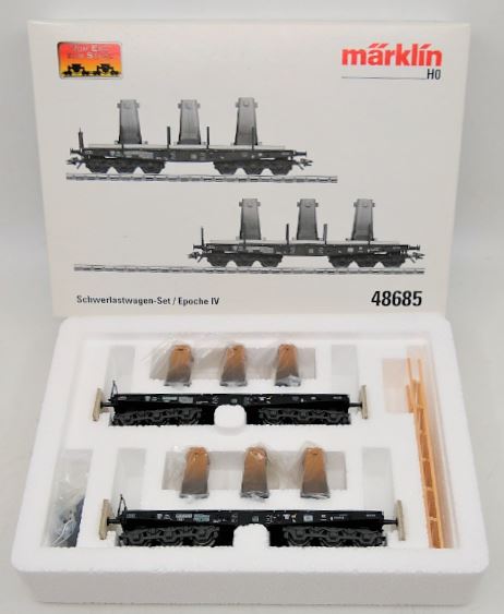 Marklin 48685 HO Type Sa 705 Heavy-Duty Flatcar with Ingot Mold Load 2-Pack