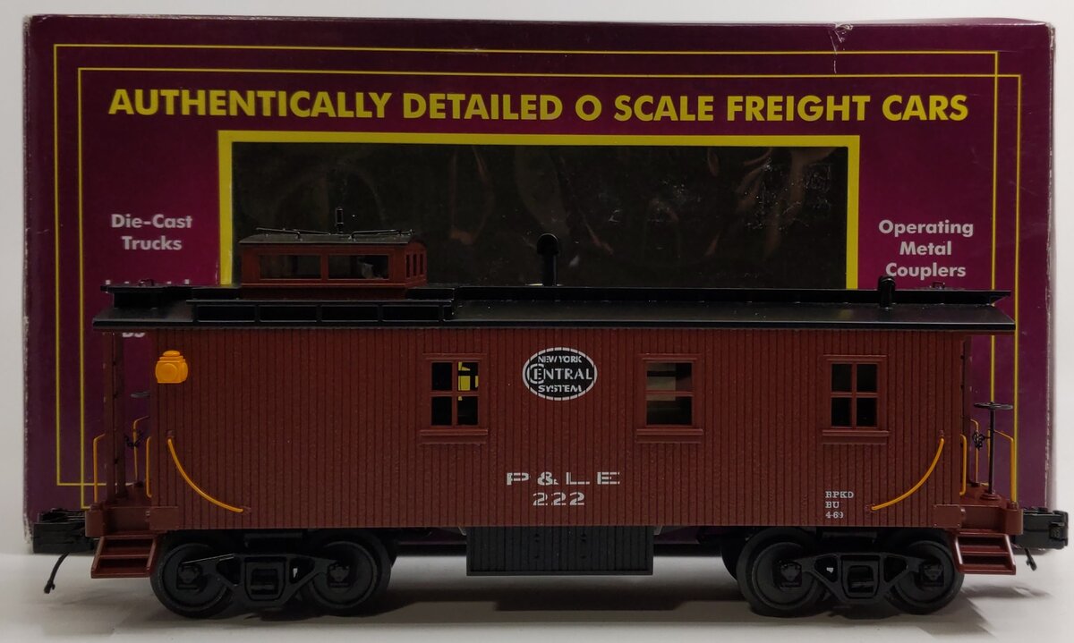 MTH 20-91596 O Gauge Pittsburgh & Lake Erie 35' Woodsided Caboose #222