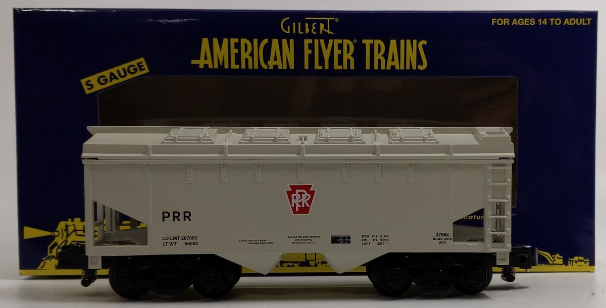 American Flyer 6-47963 S Gauge Pennsylvania Railroad 2-Bay Covered Hopper