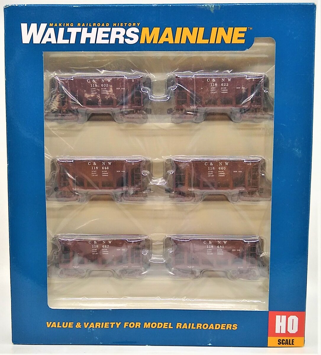 Walthers 910-58101 HO C&NW 24' Michigan Ore Car (Pack of 6)