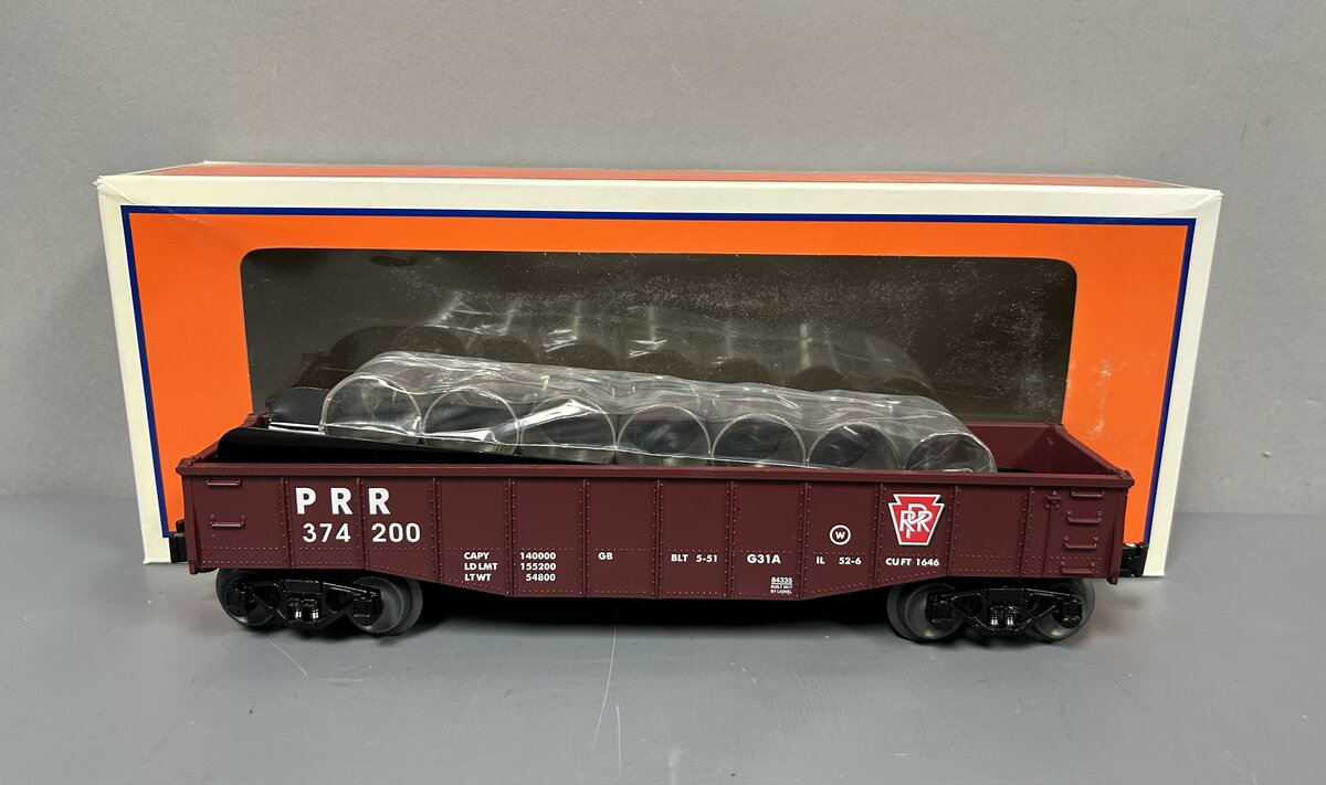 Lionel 6-84335 O Gauge Pennsylvania Railroad Gondola Car #374200 w Culverts
