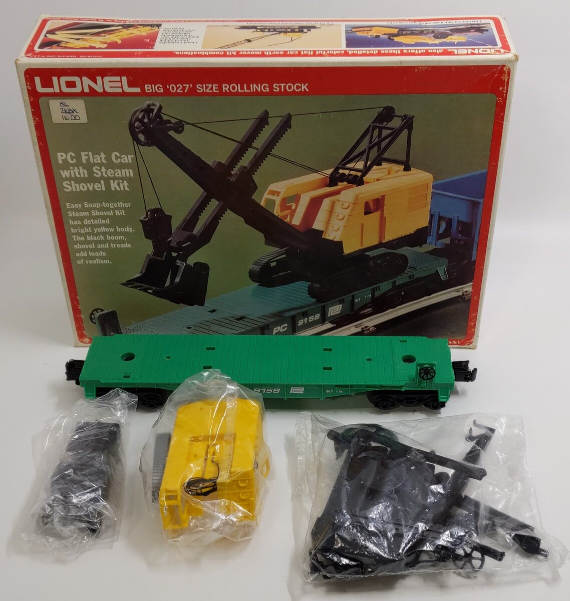 Lionel 6-9158 O Gauge Penn Central Flatcar w/ Steam Shovel Kit