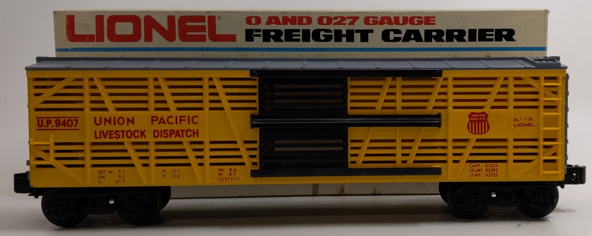 Lionel 6-9407 O Gauge Union Pacific Stock Car #9407