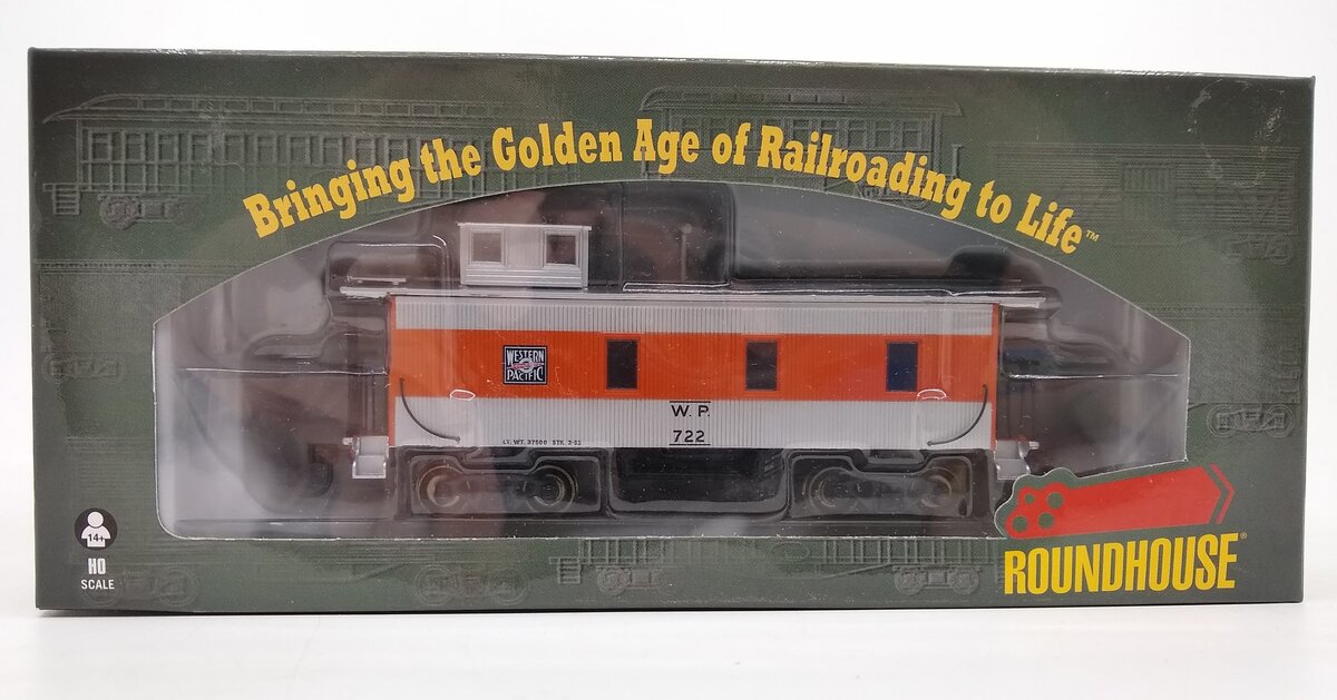 Roundhouse 85809 HO Western Pacific 3 Window Standard Wood Caboose # 722