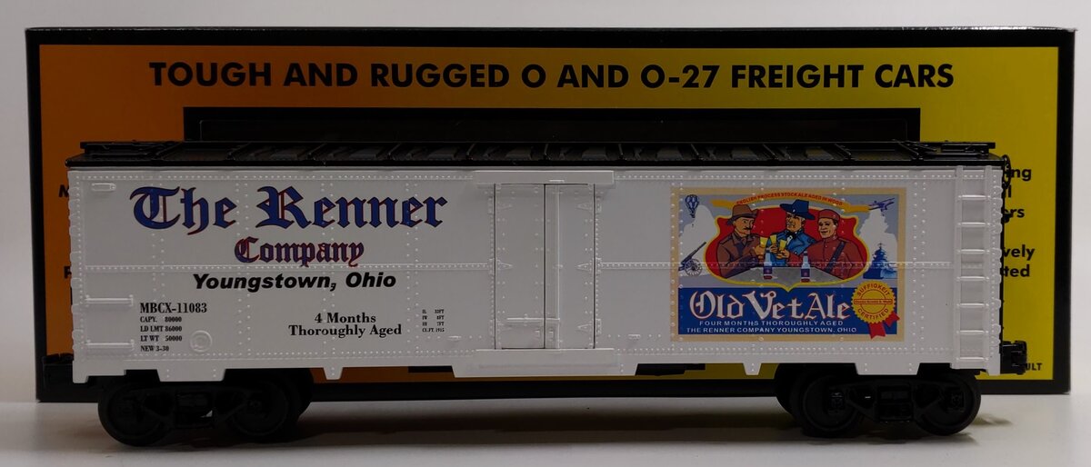 MTH 30-78049 O Gauge Old Vet Ale Modern Reefer Car #11083