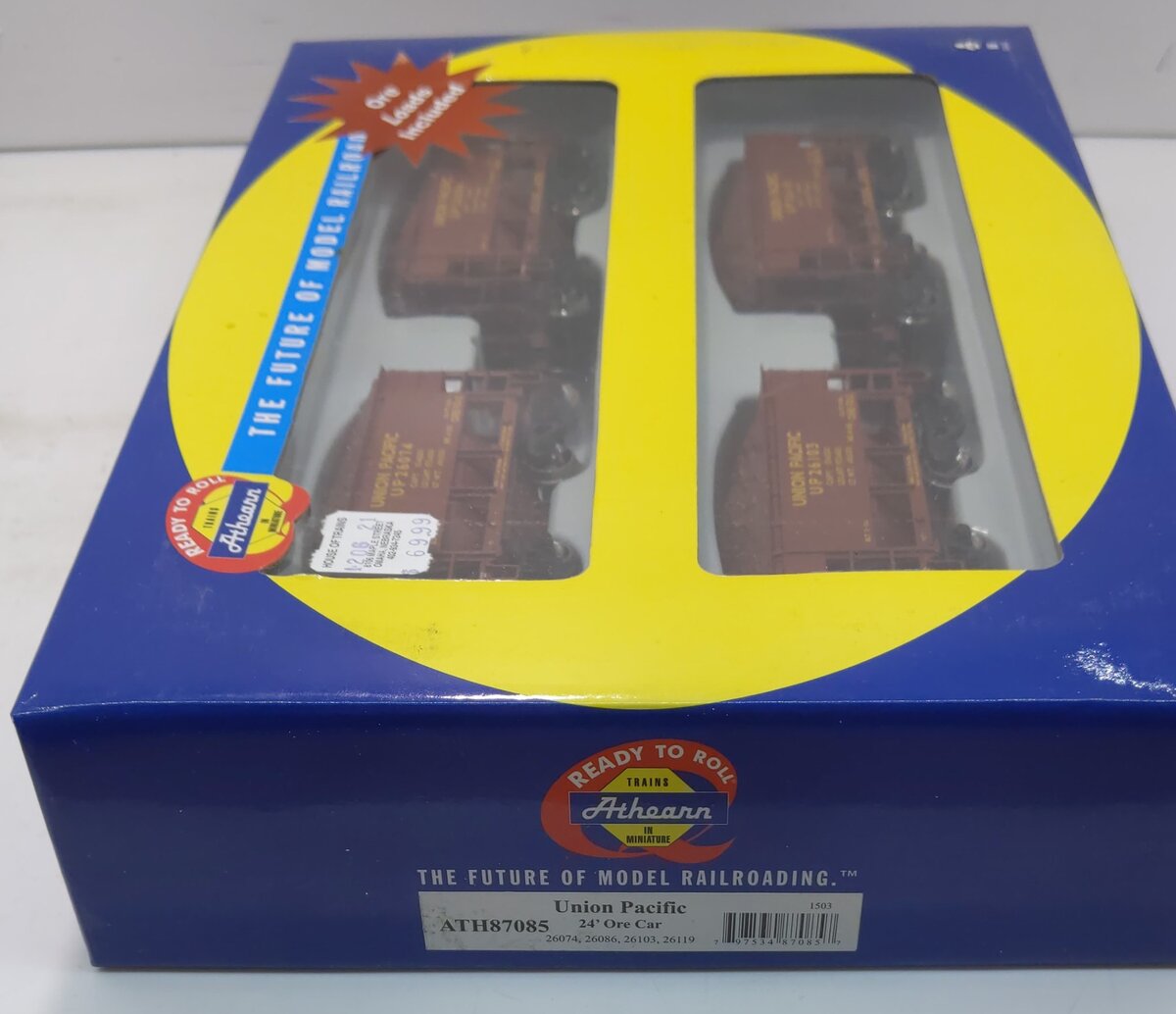 Athearn 87085 HO Union Pacific 24' Offset Ore Car with Load #2 (Set of 4)