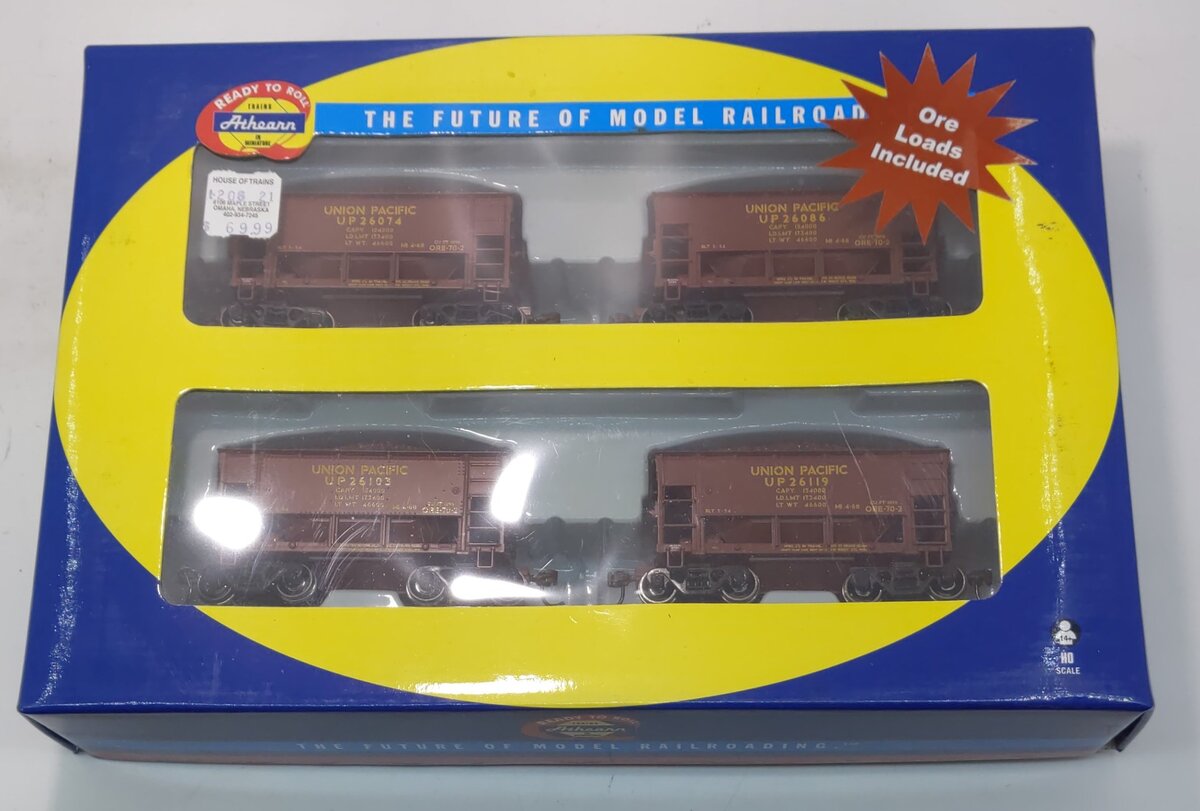 Athearn 87085 HO Union Pacific 24' Offset Ore Car with Load #2 (Set of 4)