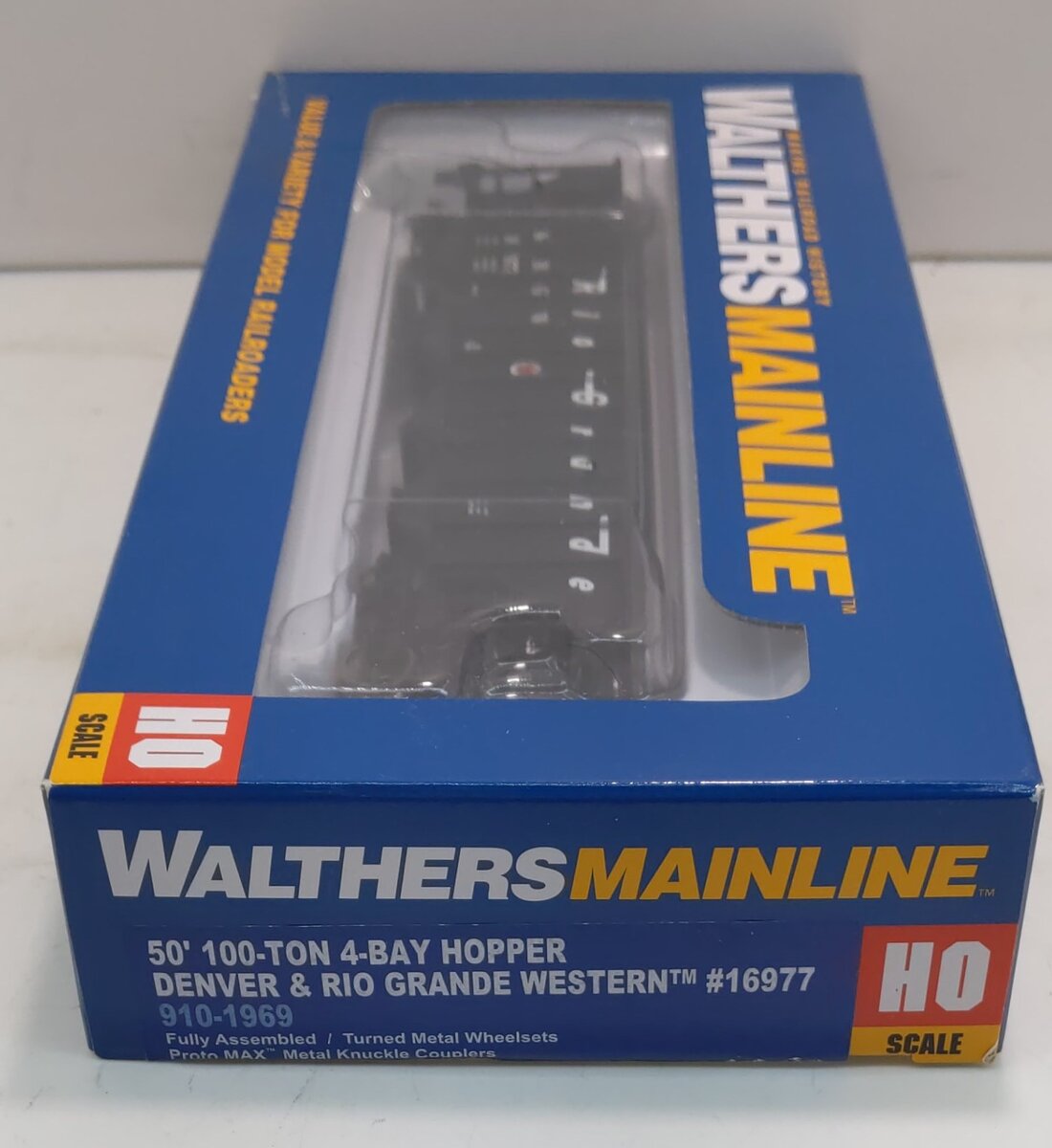Walthers 910-1969 HO Denver & Rio Grande Western 50' 100-Ton 4-Bay Hopper #16977
