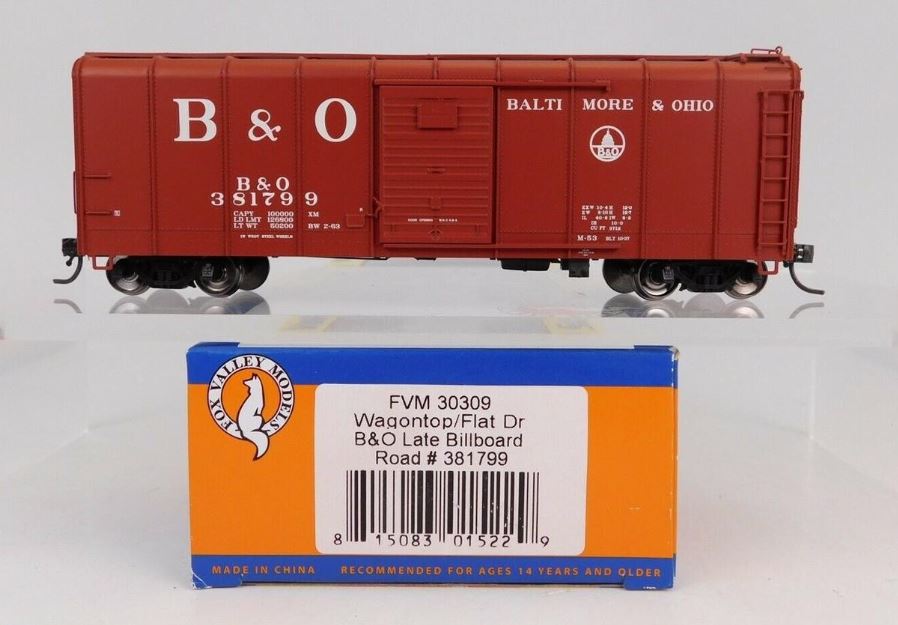 Fox Valley Models 30309 HO Scale B&O Wagontop Boxcar #381799