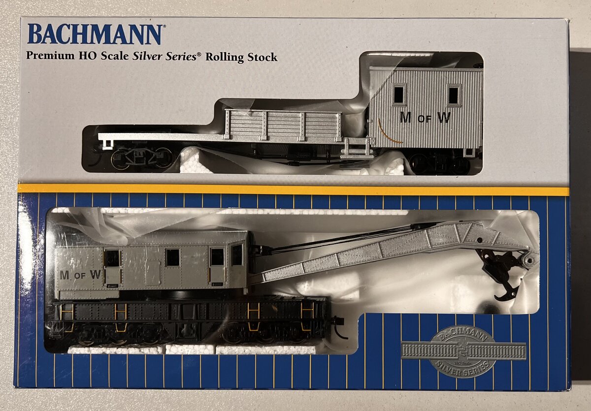 Bachmann 16138 HO Maintenance of Way 250-Ton Steam Crane Car and Boom Tender