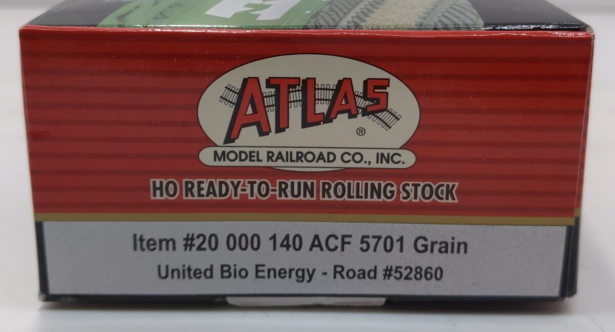 Atlas 20000140 HO Scale United Bio Energy ACF 5701 Covered Grain Hopper #52860