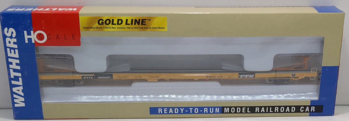 Walthers 932-40322 HO Scale KTTX (TTX) 89' Flush Deck Flat Car-Twin 45 #960027