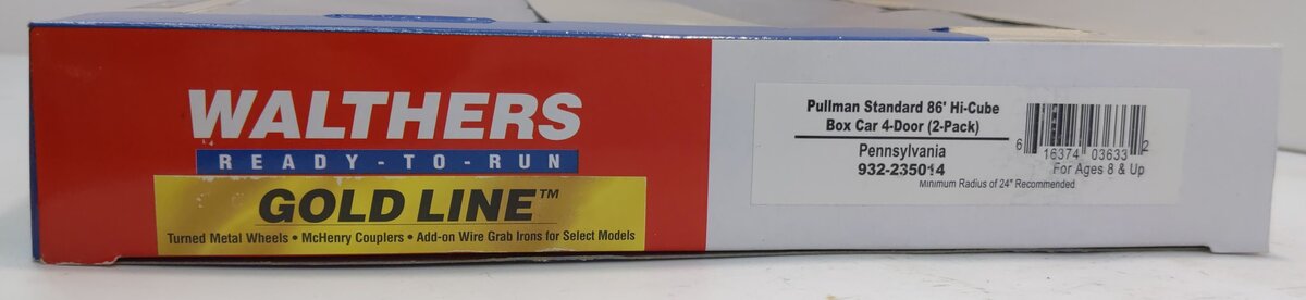 Walthers 932-235014 HO PRR Gold Line PS 86' Hi-Cube 4-Door Boxcar (Set of 2)