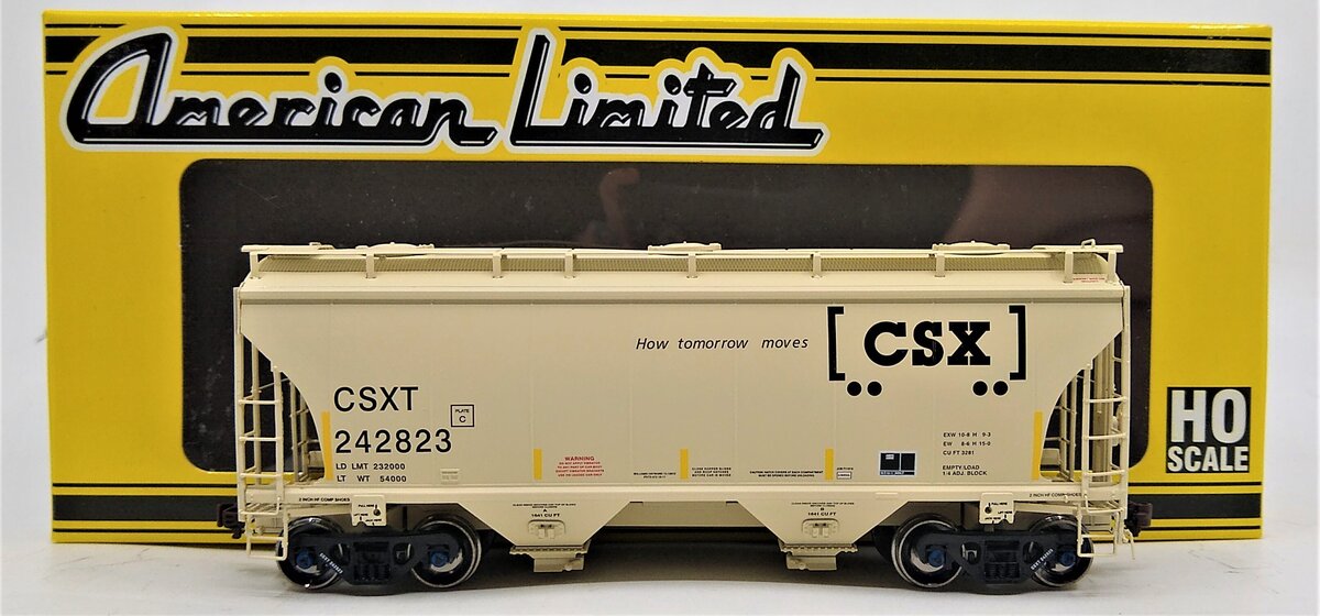 American Limited Models 1013 HO CSXT 3281cf 2-Bay Covered Hopper #242823