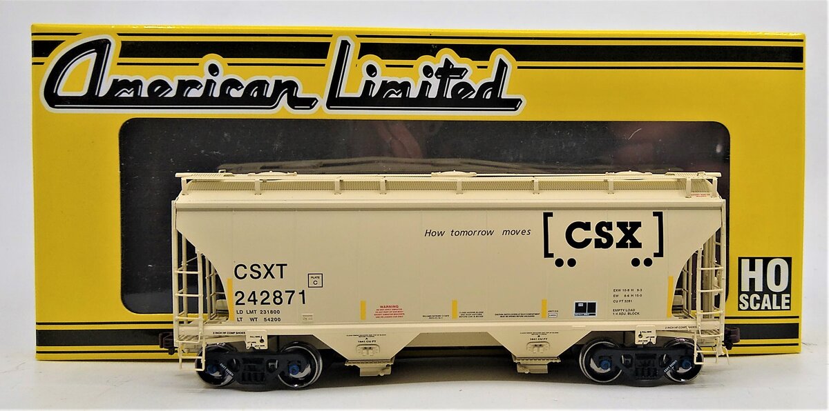 American Limited Models 1015 HO CSXT 3281cf 2-Bay Covrd Hopper #242871