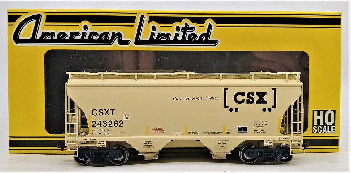 American Limited Models 1020 HO CSXT 3281cf 2-Bay Covered Hopper #243262