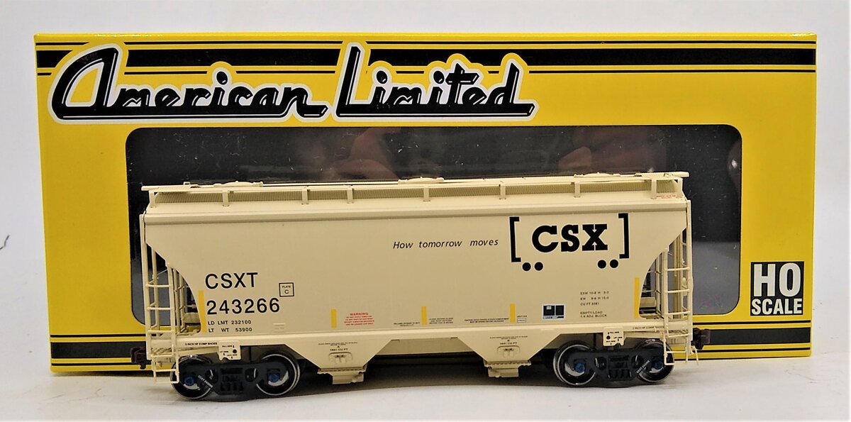 American Limited Models 1021 HO CSXT 3281cf 2-Bay Covered Hopper #243266