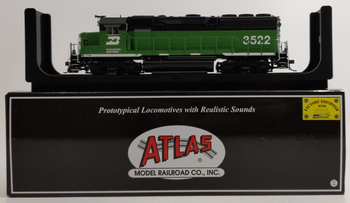 Atlas 10002427 HO Scale Burlington Northern GP40 Diesel Locomotive #3522 w/DCC